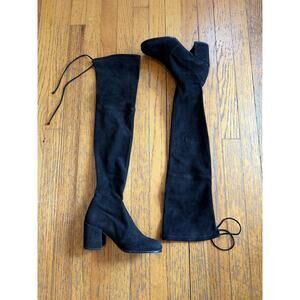 Womens Stuart Weitzman Over the Knee Boots Sz 5 Black Suede